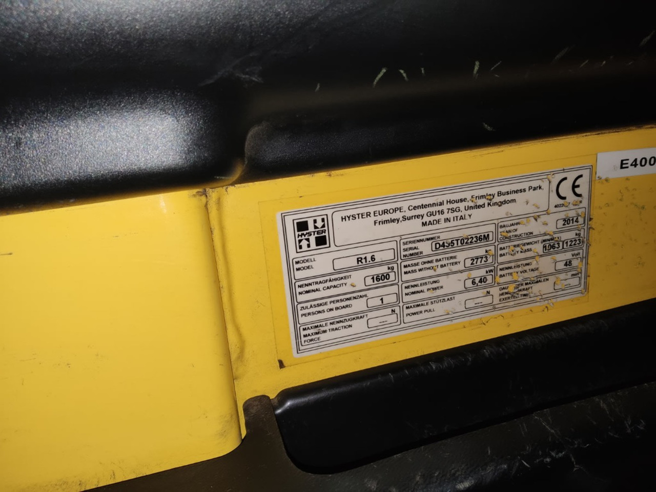 Hyster R1.6 - Jangkauan truk: gambar 2 Hyster R1.6 - Jangkauan truk: gambar 2