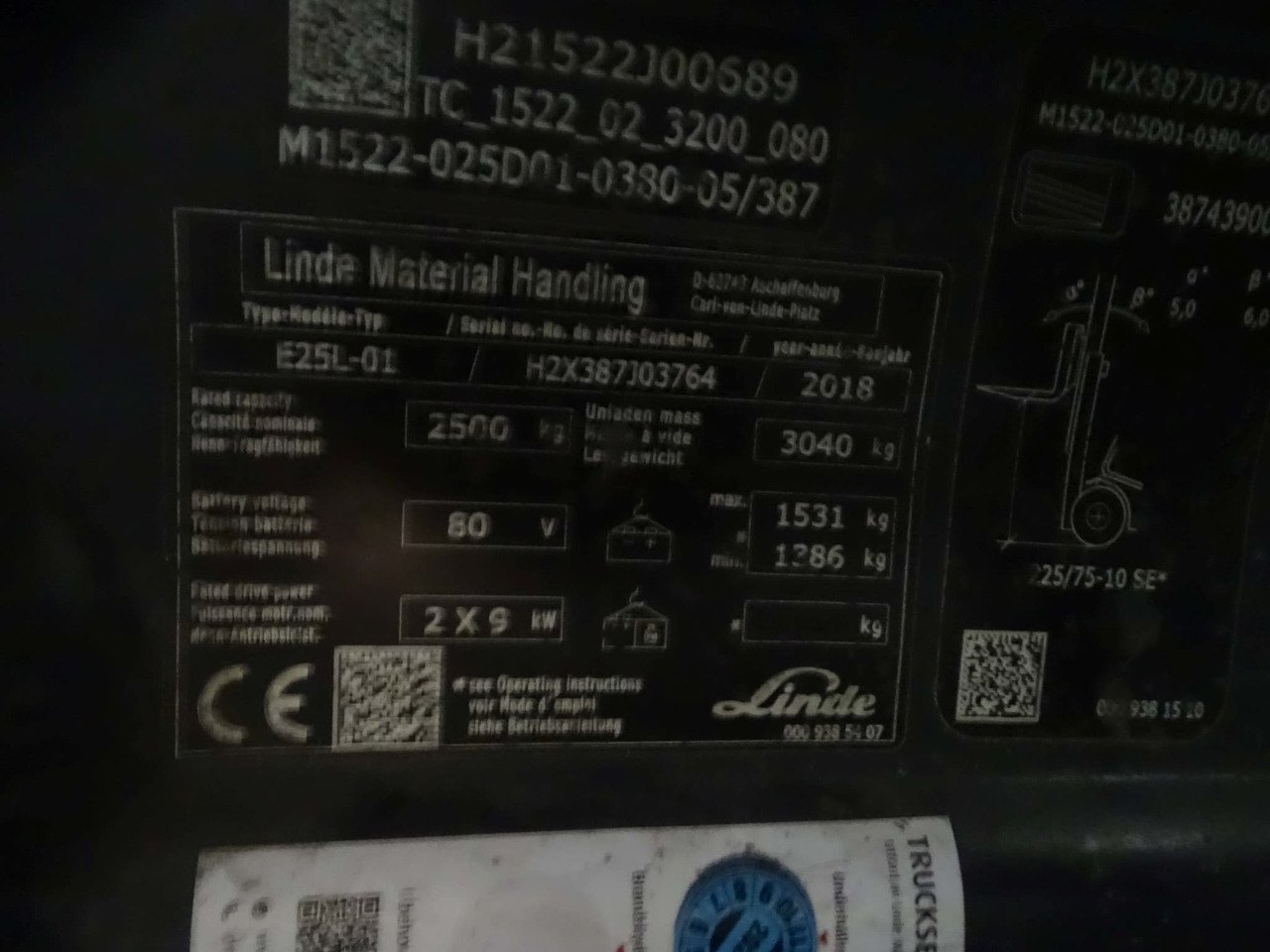 Linde E25L-01 - Forklift listrik: gambar 2 Linde E25L-01 - Forklift listrik: gambar 2