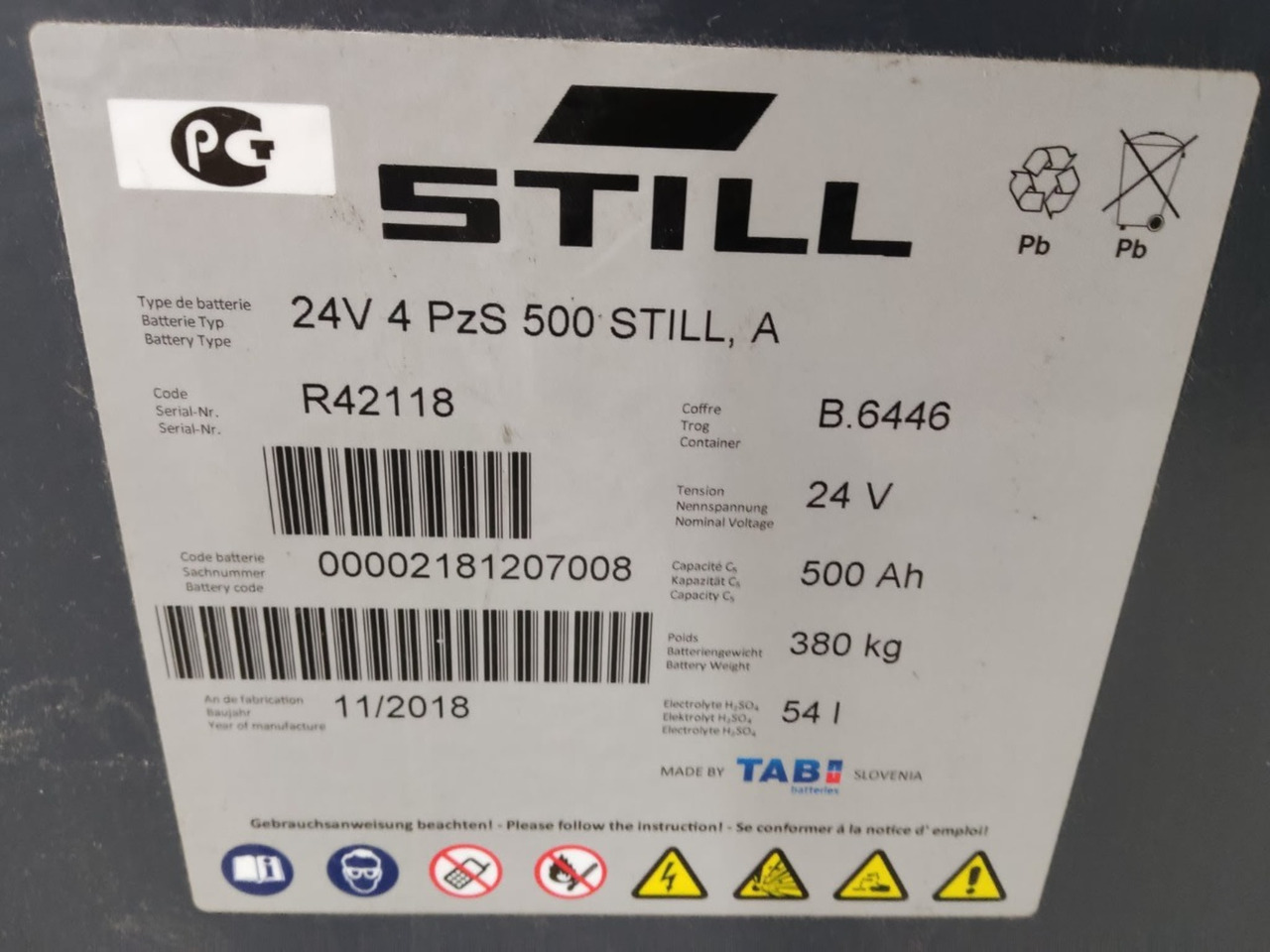 TAB 24V 500Ah - Baterai untuk Peralatan untuk menangani material: gambar 2 TAB 24V 500Ah - Baterai untuk Peralatan untuk menangani material: gambar 2
