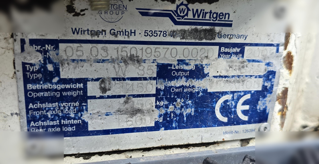 2005 WIRTGEN W35DC - Mesin penggilingan jalan: gambar 2 2005 WIRTGEN W35DC - Mesin penggilingan jalan: gambar 2