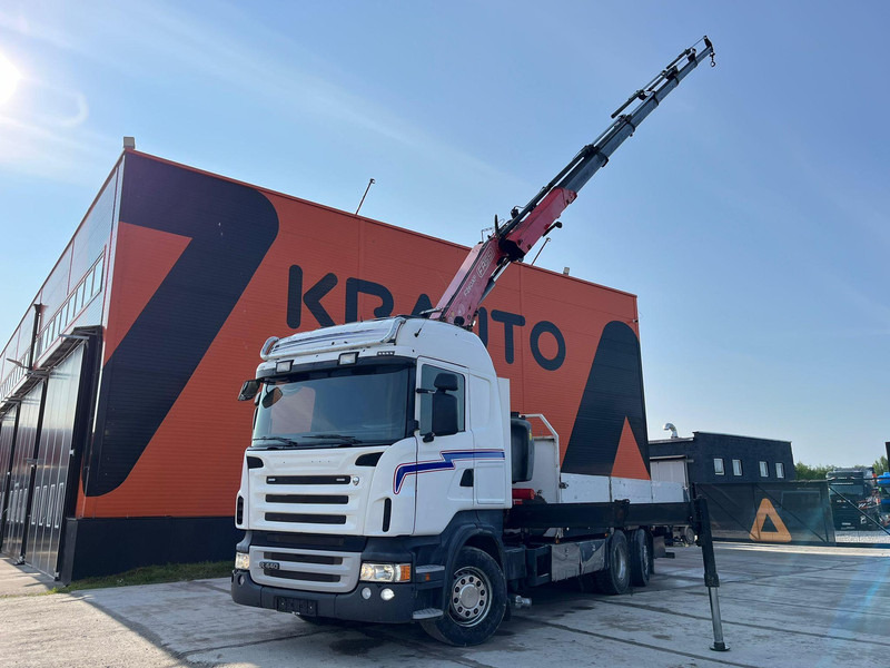 Scania R 440 6x2*4 FASSI F260XP / PLATFORM L=6760 mm - Truk flatbed, Truk derek: gambar 1 Scania R 440 6x2*4 FASSI F260XP / PLATFORM L=6760 mm - Truk flatbed, Truk derek: gambar 1