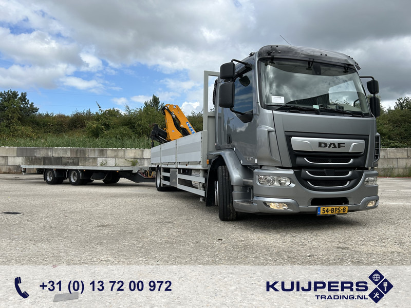 DAF LF 320 FA 19T + Burg BPM 0018 Trailer / Effer 175.2/c3s Crane / NL Combi - Truk flatbed, Truk derek: gambar 1 DAF LF 320 FA 19T + Burg BPM 0018 Trailer / Effer 175.2/c3s Crane / NL Combi - Truk flatbed, Truk derek: gambar 1
