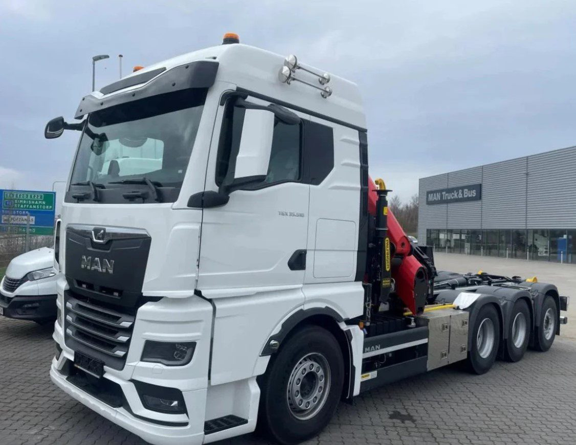 MAN TGS 35.510 8×4 Tridem kranväxlare Palfinger - Hook lift, Truk derek: gambar 1 MAN TGS 35.510 8×4 Tridem kranväxlare Palfinger - Hook lift, Truk derek: gambar 1