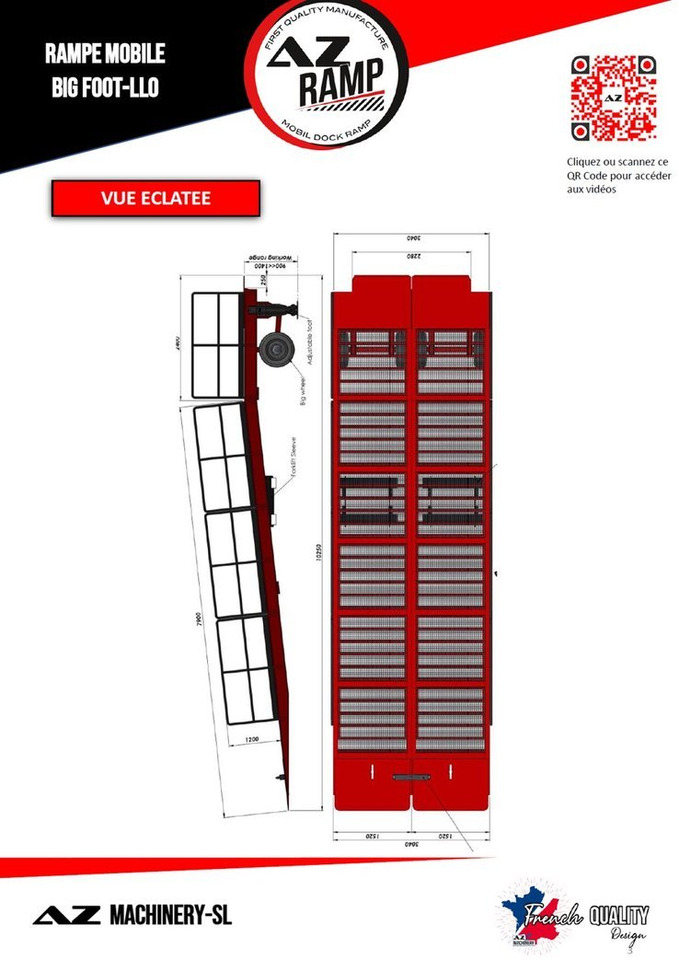 Large Mobile dock ramp, uncouplable AZ RAMP - KING VERSION, BIG FOOT L20 T-INOX - Memuat ramp: gambar 5 Large Mobile dock ramp, uncouplable AZ RAMP - KING VERSION, BIG FOOT L20 T-INOX - Memuat ramp: gambar 5