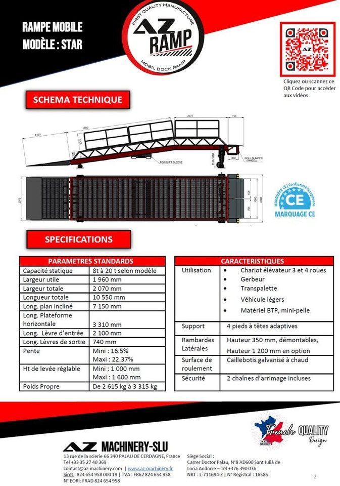 Loading Ramp with with electric tilting bridge - AZ RAMP - STAR- 10T-ZR-E. 10 ton capacity - Memuat ramp: gambar 2 Loading Ramp with with electric tilting bridge - AZ RAMP - STAR- 10T-ZR-E. 10 ton capacity - Memuat ramp: gambar 2