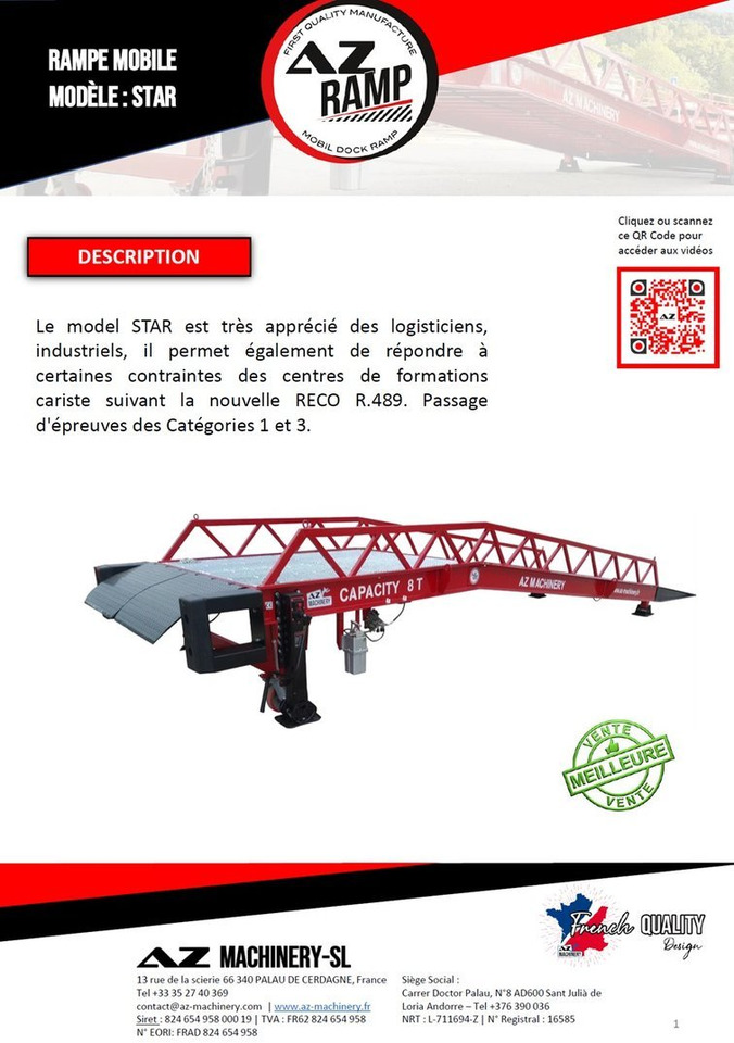 **RENTAL** Loading Ramp with with hydraulic tilting bridge - AZ RAMP - STAR- 8T. 8 ton capacity - Memuat ramp: gambar 3 **RENTAL** Loading Ramp with with hydraulic tilting bridge - AZ RAMP - STAR- 8T. 8 ton capacity - Memuat ramp: gambar 3