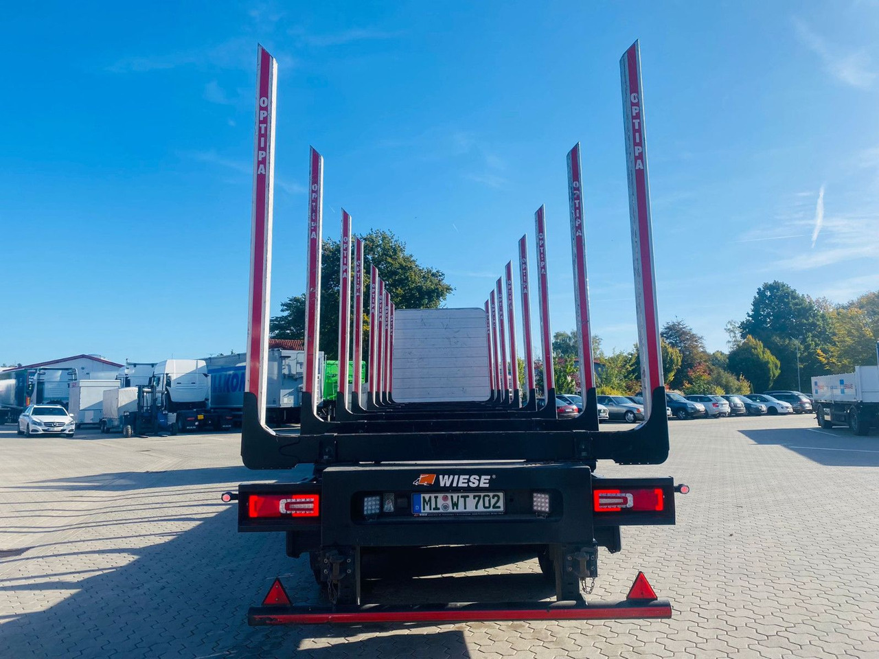 Semi-trailer pengangkut kayu PAVIC Holzauflieger mit Schemel und Rungen: gambar 6