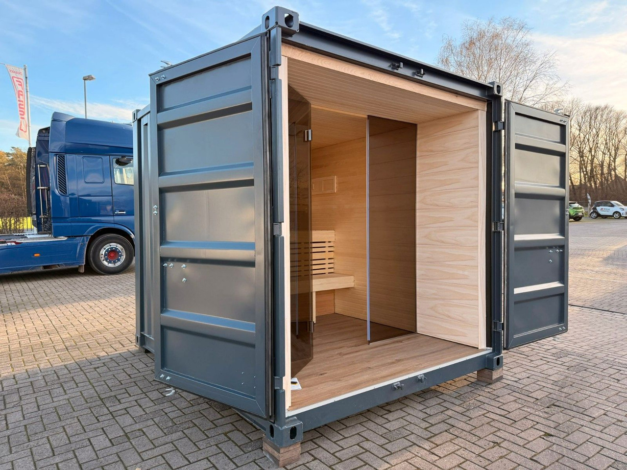 Wiese Sauna Container - Sofort Lieferbar - Semi-trailer pengangkut mobil: gambar 1 Wiese Sauna Container - Sofort Lieferbar - Semi-trailer pengangkut mobil: gambar 1