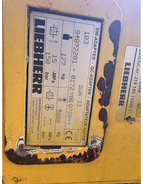 Liebherr likufix sw33 likufix sw 33 schnelwechsler - Skrup cepat untuk Peralatan konstruksi: gambar 4 Liebherr likufix sw33 likufix sw 33 schnelwechsler - Skrup cepat untuk Peralatan konstruksi: gambar 4