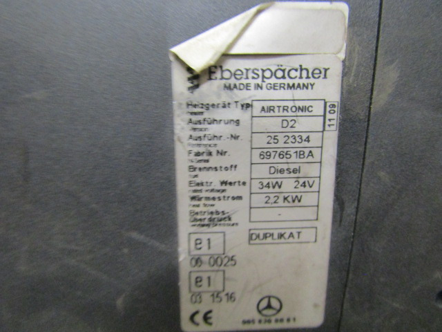 EBERSPACHER “AIRTRONIC” NIGHT HEATER TYPE D2 & D1LC CHOICE AVAILABLE SUITS MAN AND MERCEDES - Kabin dan interior untuk Truk: gambar 3 EBERSPACHER “AIRTRONIC” NIGHT HEATER TYPE D2 & D1LC CHOICE AVAILABLE SUITS MAN AND MERCEDES - Kabin dan interior untuk Truk: gambar 3