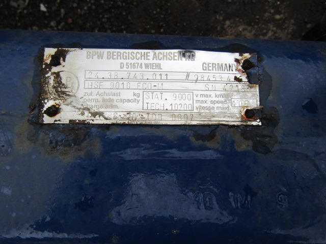 ITEM FOR SALE – BPW 22.5 DRUM BRAKE AXLES TYPE HSF 9010 ECO (CHOICE AVAILABLE) - Poros dan bagian untuk Trailer: gambar 2 ITEM FOR SALE – BPW 22.5 DRUM BRAKE AXLES TYPE HSF 9010 ECO (CHOICE AVAILABLE) - Poros dan bagian untuk Trailer: gambar 2