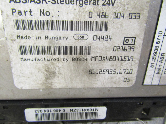 MAN LE 2000 SERIES ABS ECU P/NO 81.25935.6710 - ECU untuk Truk: gambar 2 MAN LE 2000 SERIES ABS ECU P/NO 81.25935.6710 - ECU untuk Truk: gambar 2