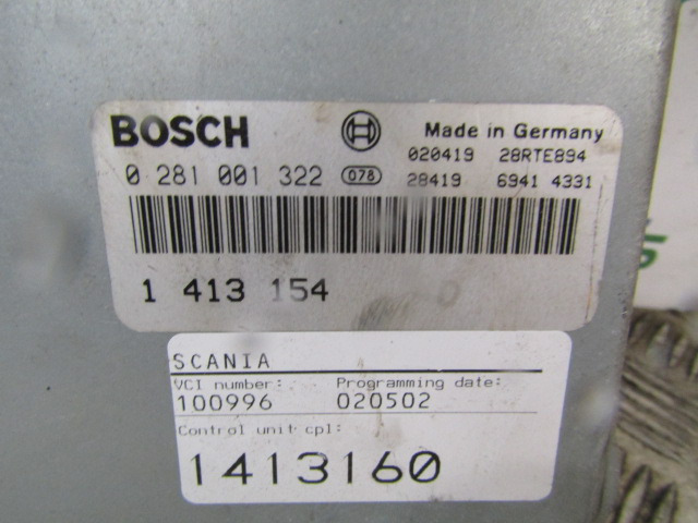 SCANIA P94 ENGINE ECU BOSCH P/NO 0281 001 322 - ECU untuk Truk: gambar 2 SCANIA P94 ENGINE ECU BOSCH P/NO 0281 001 322 - ECU untuk Truk: gambar 2