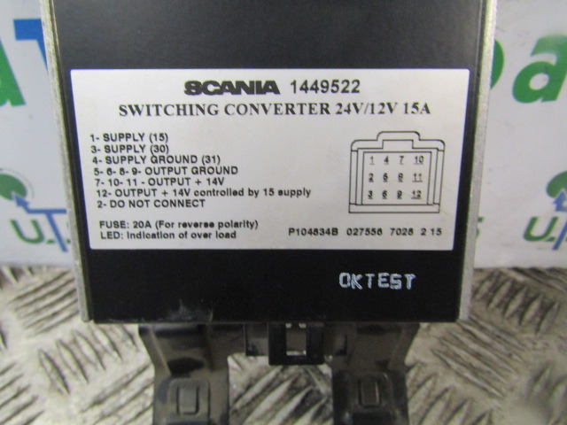 SCANIA P94 VOLTAGE CONVERTER P/NO 1449522 - ECU untuk Truk: gambar 2 SCANIA P94 VOLTAGE CONVERTER P/NO 1449522 - ECU untuk Truk: gambar 2