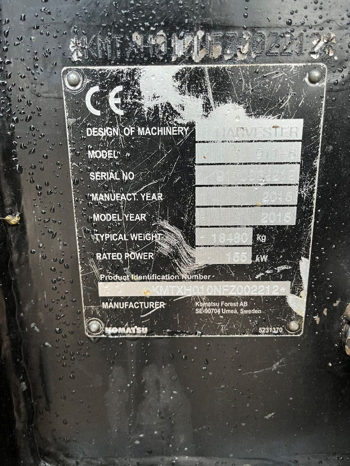 Komatsu 911 - Peralatan pemanen: gambar 5 Komatsu 911 - Peralatan pemanen: gambar 5