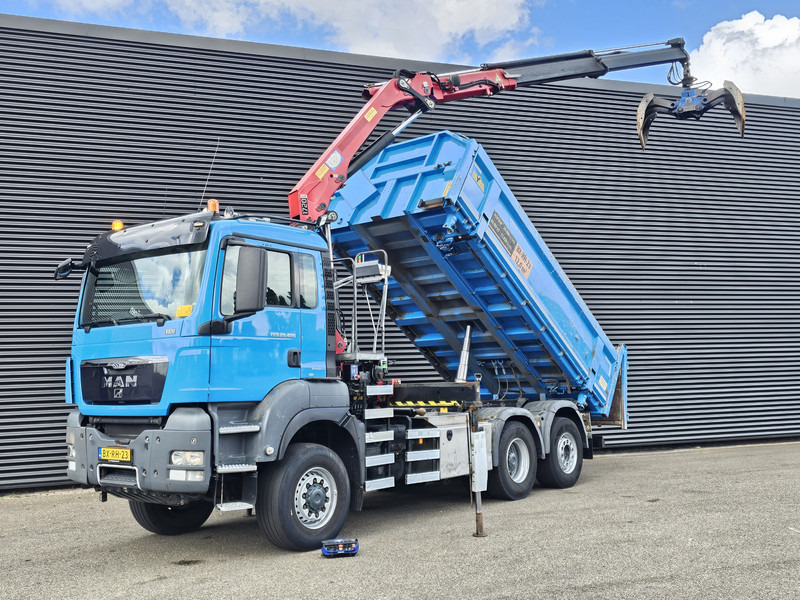MAN TGS 28.400 6X4-4 BL / CRANE + 2 SIDE TIPPER - Truk jungkit, Truk derek: gambar 1 MAN TGS 28.400 6X4-4 BL / CRANE + 2 SIDE TIPPER - Truk jungkit, Truk derek: gambar 1