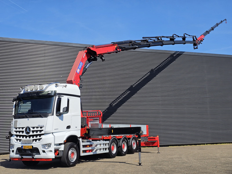 Mercedes-Benz AROCS 2553 / 8X4-4 / HMF 50TM CRANE / KRAN + JIB - Truk flatbed, Truk derek: gambar 1 Mercedes-Benz AROCS 2553 / 8X4-4 / HMF 50TM CRANE / KRAN + JIB - Truk flatbed, Truk derek: gambar 1