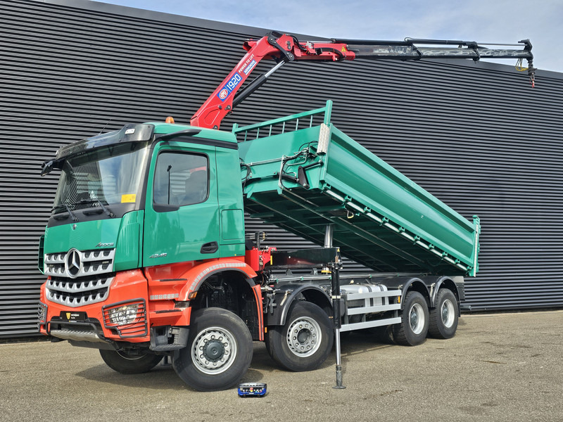 Mercedes-Benz AROCS 4145 / 8X6 / TIPPER + HMF CRANE - Truk jungkit, Truk derek: gambar 1 Mercedes-Benz AROCS 4145 / 8X6 / TIPPER + HMF CRANE - Truk jungkit, Truk derek: gambar 1