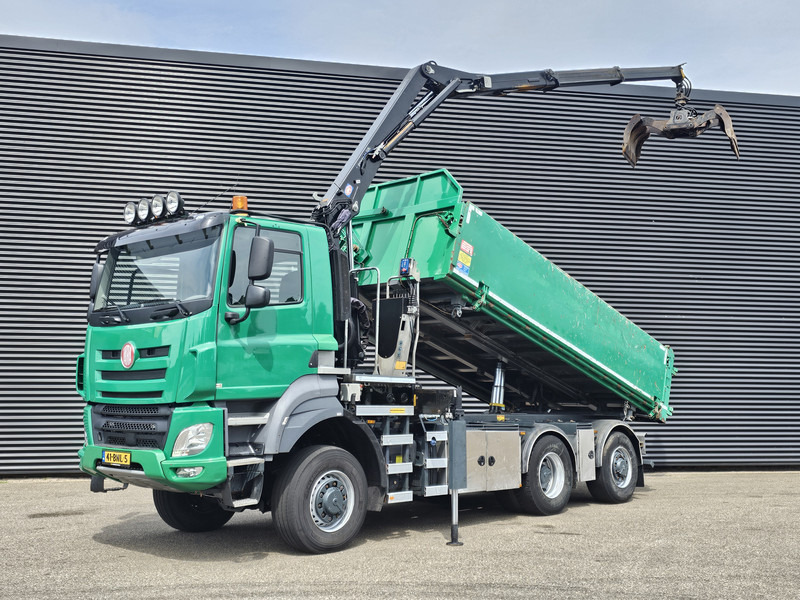 Tatra T158/II 6X6 / HMF Z CRANE + 2 SIDE TIPPER - Truk jungkit, Truk derek: gambar 1 Tatra T158/II 6X6 / HMF Z CRANE + 2 SIDE TIPPER - Truk jungkit, Truk derek: gambar 1