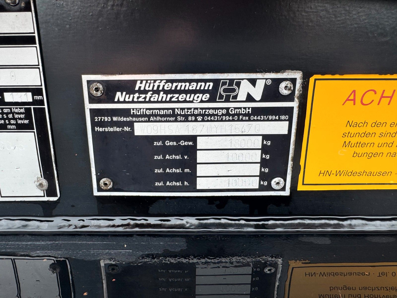 Leasing  Hüffermann 2 Achs Abrollanhänger mit Schlitten Hüffermann 2 Achs Abrollanhänger mit Schlitten: gambar 9