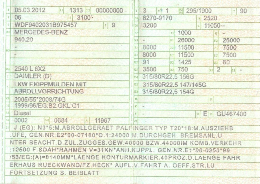 Mercedes-Benz 2540 L 6x2 Palfinger T20 mit hydr. Containerverr - Hook lift: gambar 2 Mercedes-Benz 2540 L 6x2 Palfinger T20 mit hydr. Containerverr - Hook lift: gambar 2