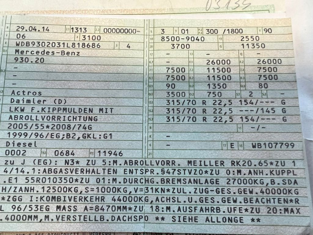 Mercedes-Benz 2541 6X2 Meiller Funk Zustand wie 200 tkm Mercedes-Benz 2541 6X2 Meiller RK 20.65 Funk | Top Zustand! - Hook lift: gambar 2 Mercedes-Benz 2541 6X2 Meiller Funk Zustand wie 200 tkm Mercedes-Benz 2541 6X2 Meiller RK 20.65 Funk | Top Zustand! - Hook lift: gambar 2