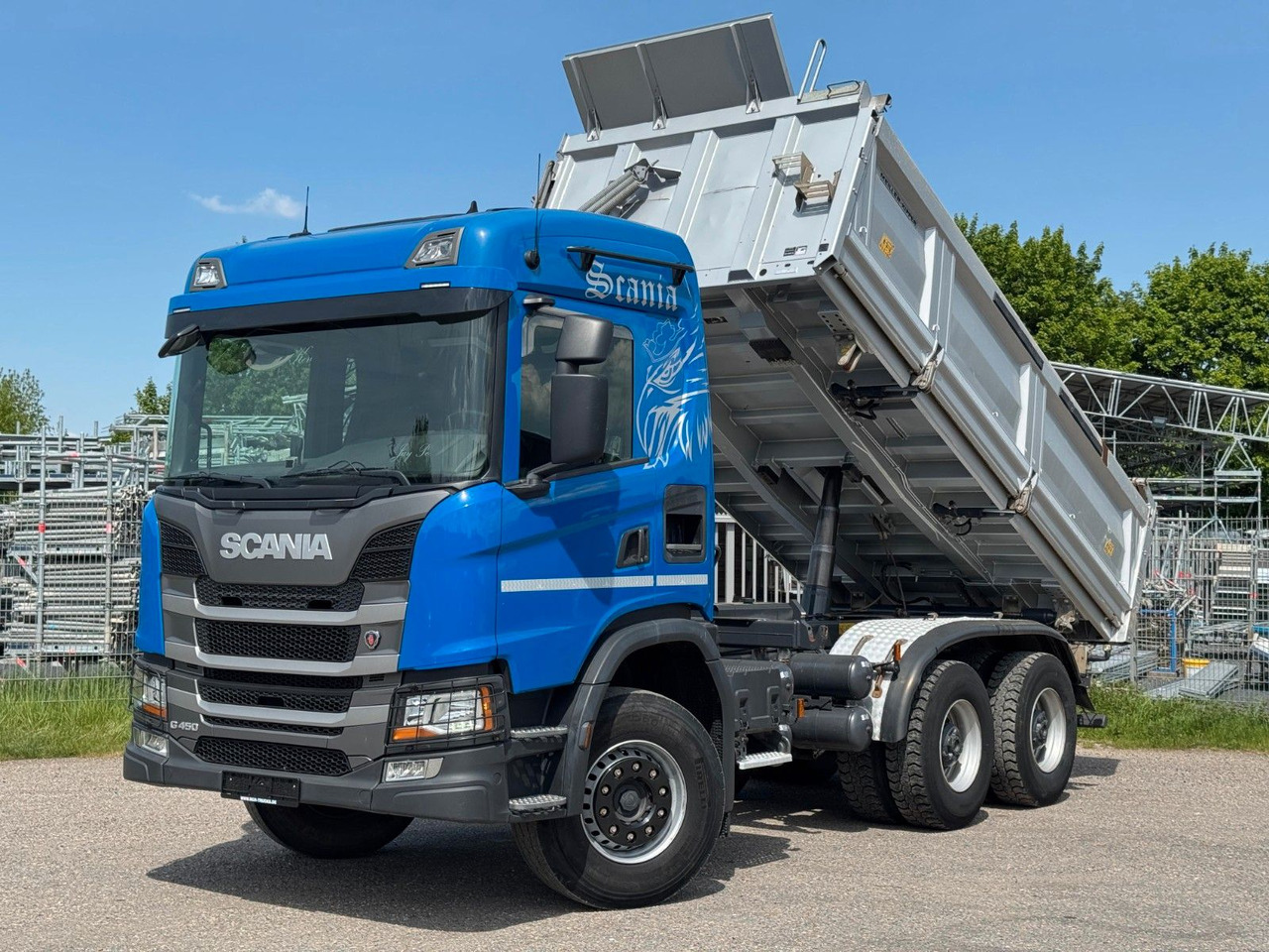 Scania G450 Meiller 3S. Kipper mit Bordmatik Top Zust. - Truk jungkit: gambar 1 Scania G450 Meiller 3S. Kipper mit Bordmatik Top Zust. - Truk jungkit: gambar 1