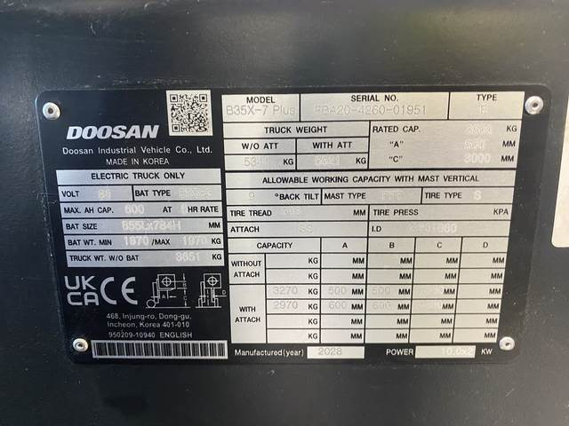 Doosan B35X-7 PLUS - Forklift listrik: gambar 5 Doosan B35X-7 PLUS - Forklift listrik: gambar 5