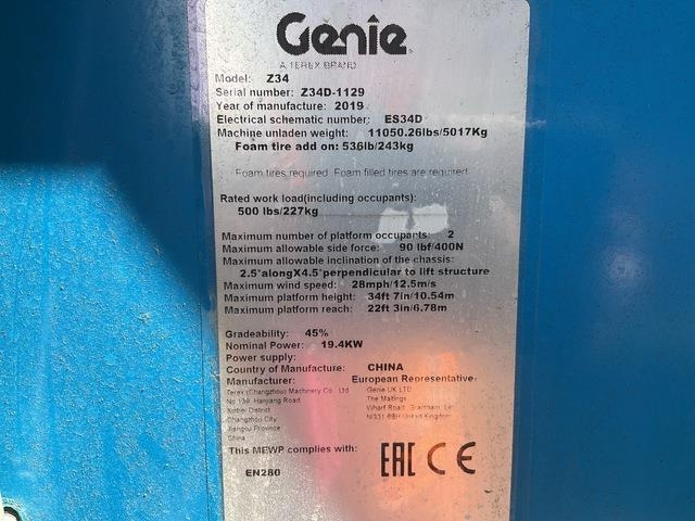 Genie Z34 - Boom artikulasi: gambar 5 Genie Z34 - Boom artikulasi: gambar 5