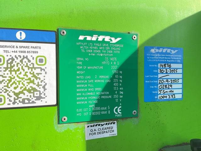 Niftylift HR17D - Boom artikulasi: gambar 5 Niftylift HR17D - Boom artikulasi: gambar 5