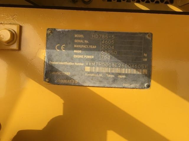 Komatsu HD785-5 - Truk batu/ Dumper iebes: gambar 5 Komatsu HD785-5 - Truk batu/ Dumper iebes: gambar 5