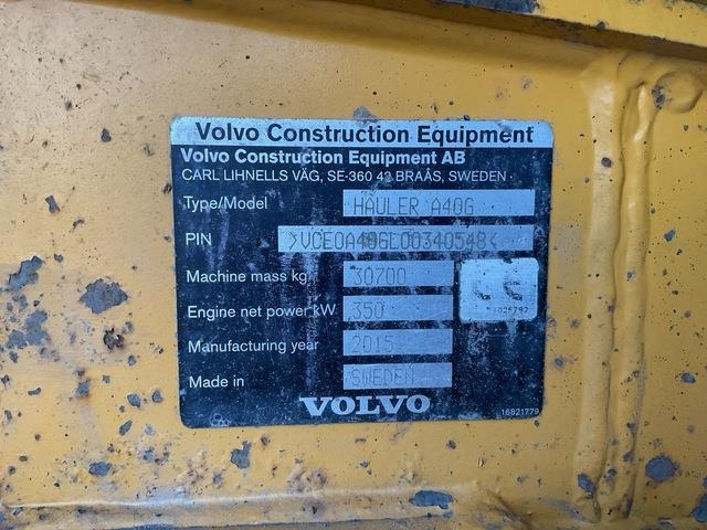 Volvo A40G - Tempat sampah artikulasi: gambar 5 Volvo A40G - Tempat sampah artikulasi: gambar 5