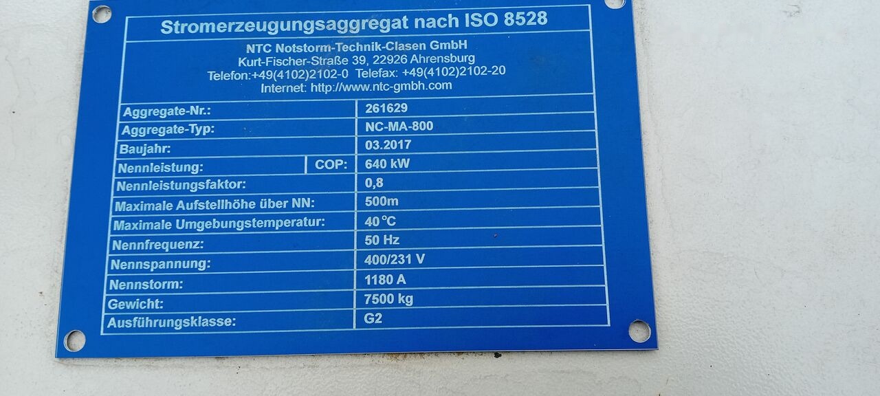 MAN MAN Generator Set Stamford 640 KW 800 KVA Diesel, 2017 Model, 931 HP, 8000 kg, Low Hours, For Sale in Poland - Genset: gambar 3 MAN MAN Generator Set Stamford 640 KW 800 KVA Diesel, 2017 Model, 931 HP, 8000 kg, Low Hours, For Sale in Poland - Genset: gambar 3