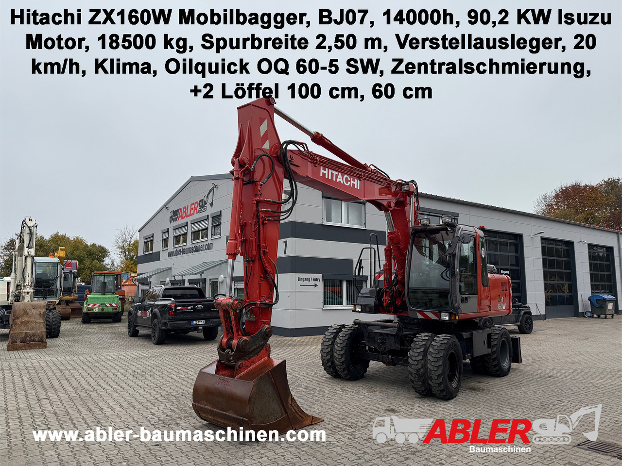 Hitachi ZX 160 W Mobilbagger Klima Zentralschmierung OQ 60-5 - Ekskavator roda: gambar 1 Hitachi ZX 160 W Mobilbagger Klima Zentralschmierung OQ 60-5 - Ekskavator roda: gambar 1