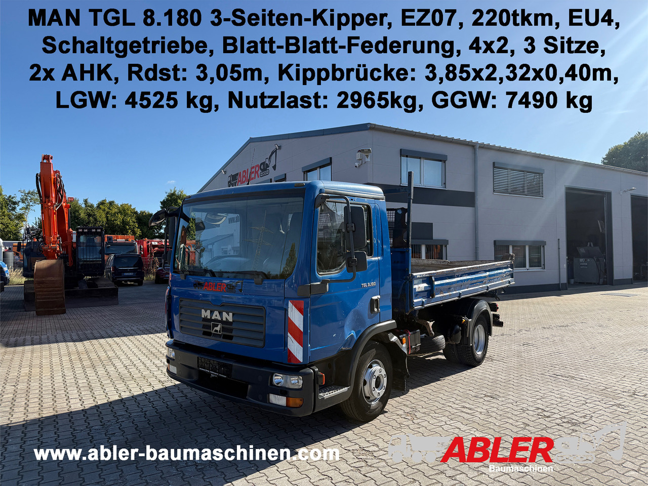 MAN TGL 8.180 3-Seiten-Kipper 2x AHK - Truk jungkit: gambar 1 MAN TGL 8.180 3-Seiten-Kipper 2x AHK - Truk jungkit: gambar 1