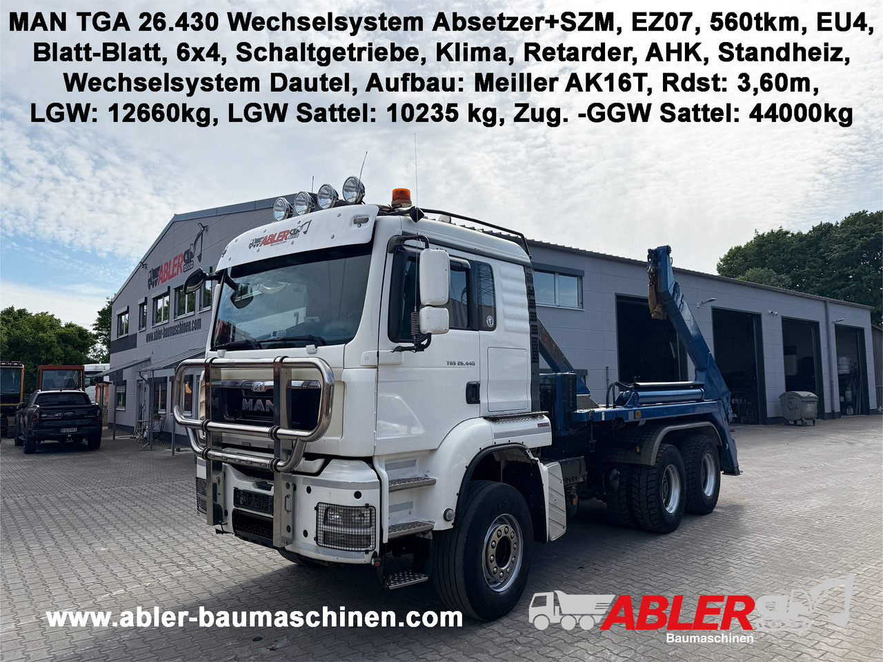 MAN TGS 26.440 WECHSELSYSTEM Absetzer+SZM - Truk skip loader: gambar 1 MAN TGS 26.440 WECHSELSYSTEM Absetzer+SZM - Truk skip loader: gambar 1