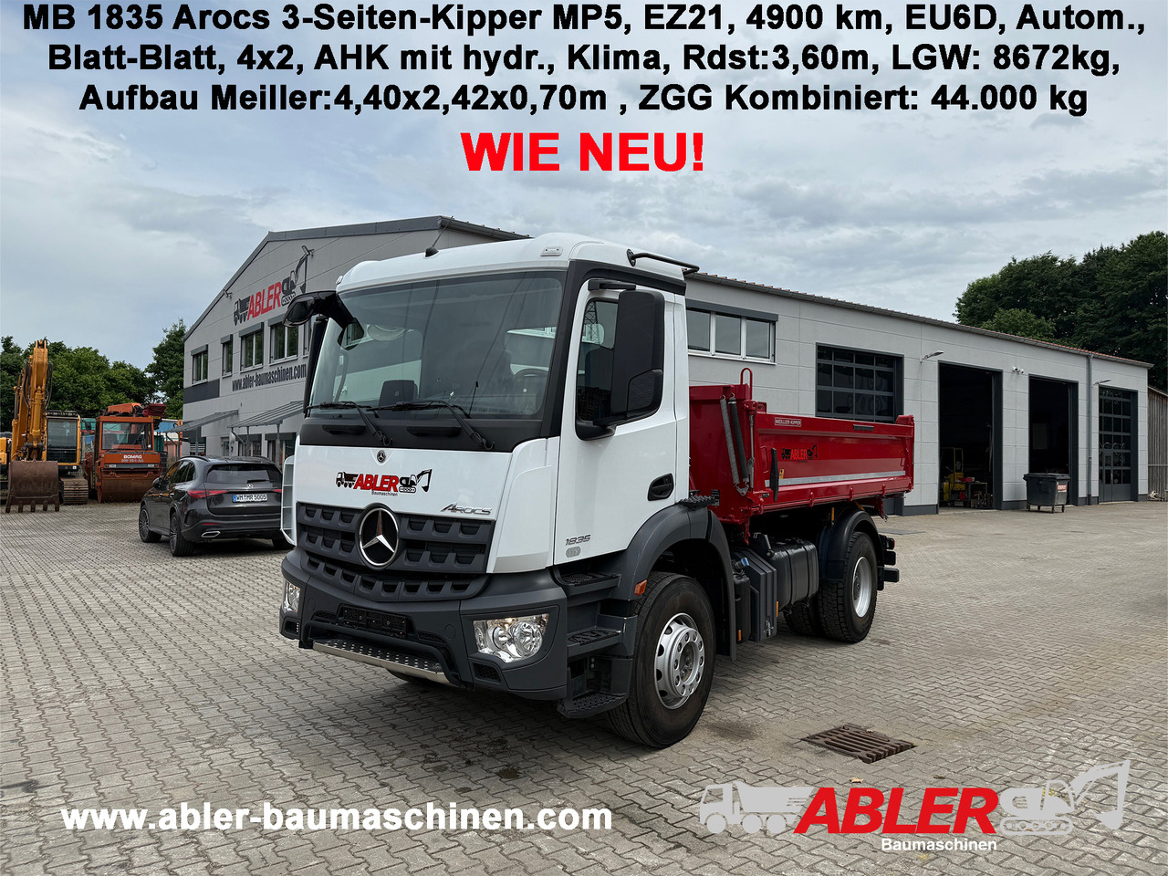 Mercedes-Benz 1835 Arocs 3-Seiten-Kipper 4900 km - Truk jungkit: gambar 1 Mercedes-Benz 1835 Arocs 3-Seiten-Kipper 4900 km - Truk jungkit: gambar 1
