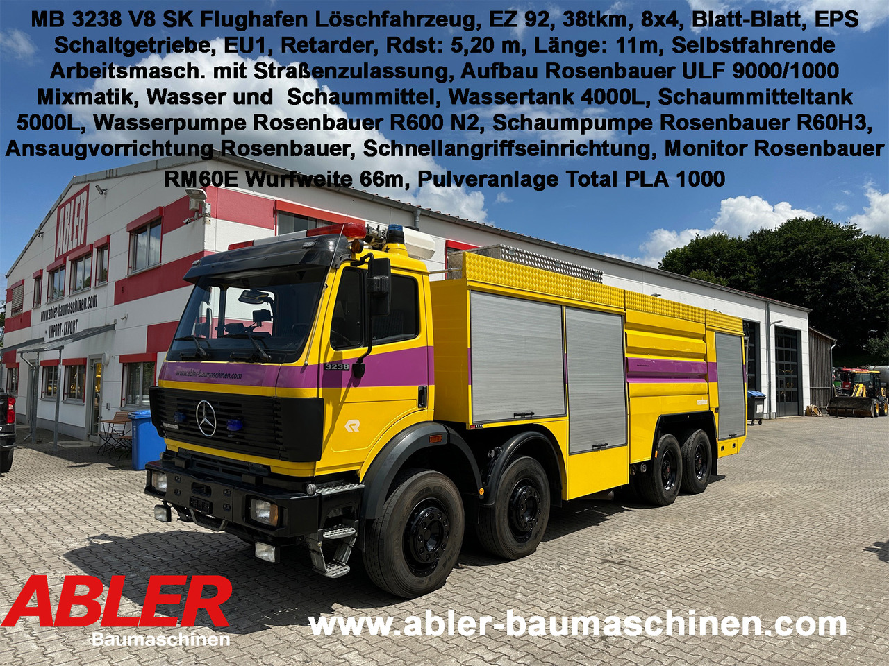 Mercedes-Benz 3238 SK Löschfahrzeug Rosenbauer Wasser + Schaum 66m Wurfweite - Truk pemadam kebakaran: gambar 1 Mercedes-Benz 3238 SK Löschfahrzeug Rosenbauer Wasser + Schaum 66m Wurfweite - Truk pemadam kebakaran: gambar 1