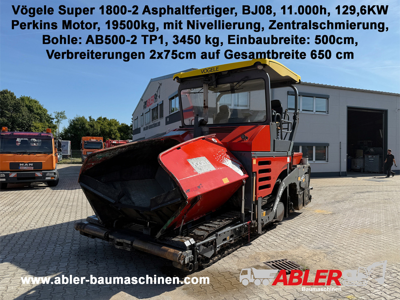 Vögele Super 1800-2 Asphaltfertiger mit Nivellierung 650cm - Paver aspal: gambar 1 Vögele Super 1800-2 Asphaltfertiger mit Nivellierung 650cm - Paver aspal: gambar 1