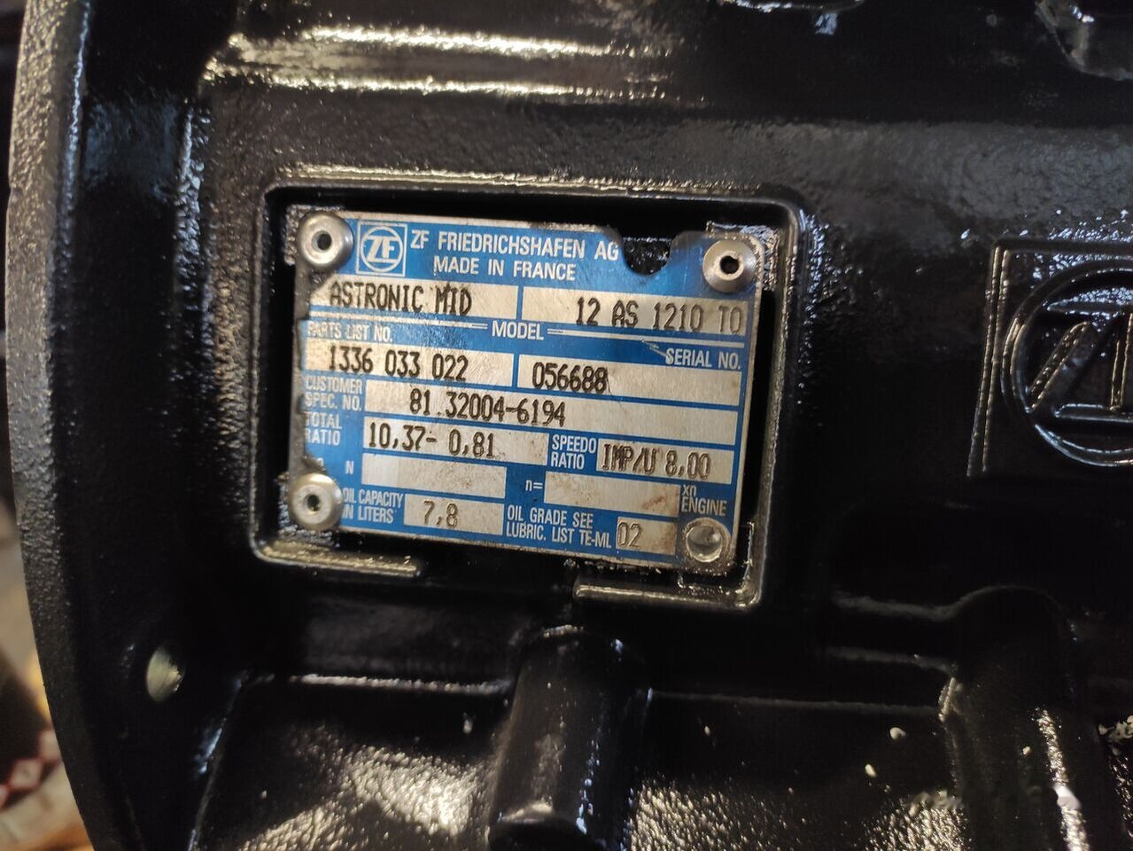 MAN (ZF 12AS1210TD) - Gearbox untuk Truk: gambar 2 MAN (ZF 12AS1210TD) - Gearbox untuk Truk: gambar 2