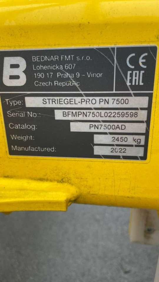 Bednar Striegel PN 7500 - Garu gerigi pegas: gambar 3 Bednar Striegel PN 7500 - Garu gerigi pegas: gambar 3