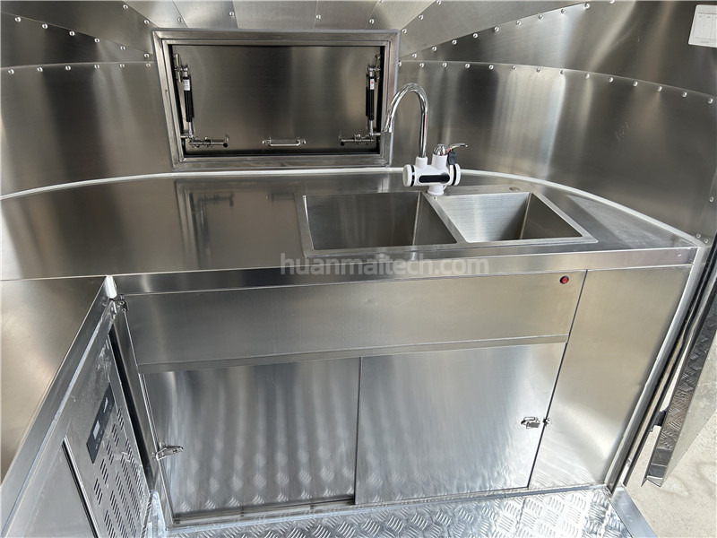 Trailer penjual baru Burger Van Black Airstream Food Truck,Food Trailer,foodtruck: gambar 12
