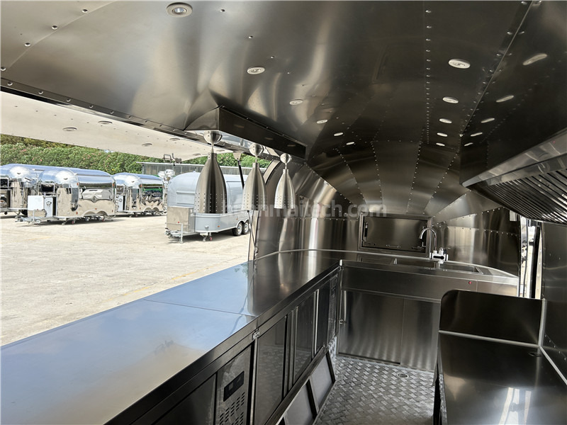 Trailer penjual baru Burger Van Black Airstream Food Truck,Food Trailer,foodtruck: gambar 19