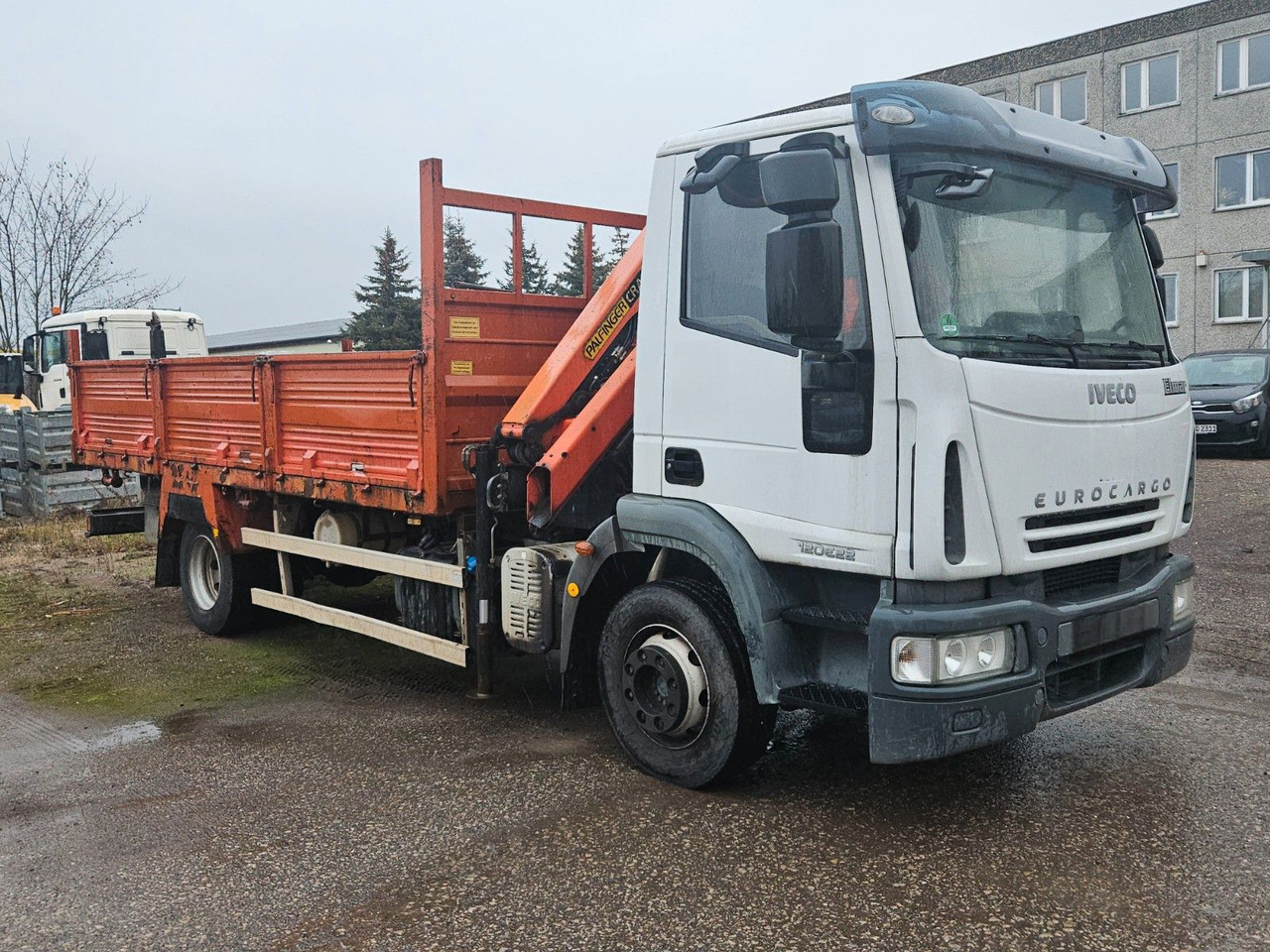 Iveco ML120E22 Pritsche mit Kran Funck - Truk flatbed, Truk derek: gambar 1 Iveco ML120E22 Pritsche mit Kran Funck - Truk flatbed, Truk derek: gambar 1