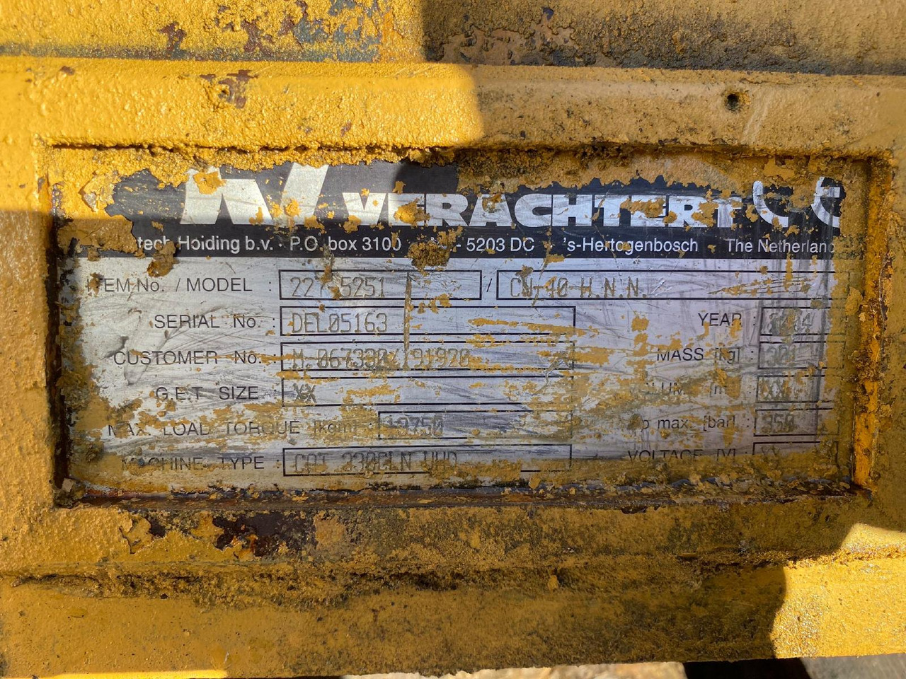 Verachtert SW 40 CAT 320/CAT 330 - Skrup cepat untuk Peralatan konstruksi: gambar 3 Verachtert SW 40 CAT 320/CAT 330 - Skrup cepat untuk Peralatan konstruksi: gambar 3