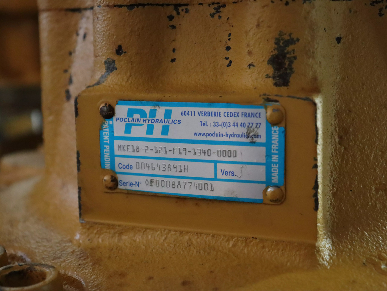 POCLAIN MKE18-2-121-F19-1340-0000 - Motor hidrolik untuk Peralatan konstruksi: gambar 4 POCLAIN MKE18-2-121-F19-1340-0000 - Motor hidrolik untuk Peralatan konstruksi: gambar 4