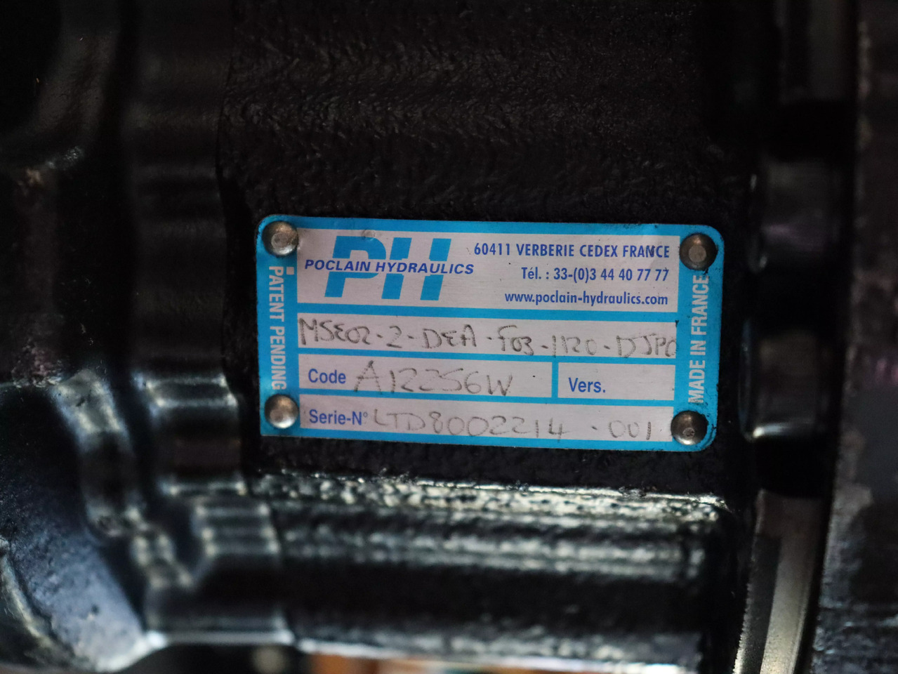 POCLAIN MSE02-2-DEA-F03-1120-DJP0 - Motor hidrolik untuk Peralatan konstruksi: gambar 2 POCLAIN MSE02-2-DEA-F03-1120-DJP0 - Motor hidrolik untuk Peralatan konstruksi: gambar 2