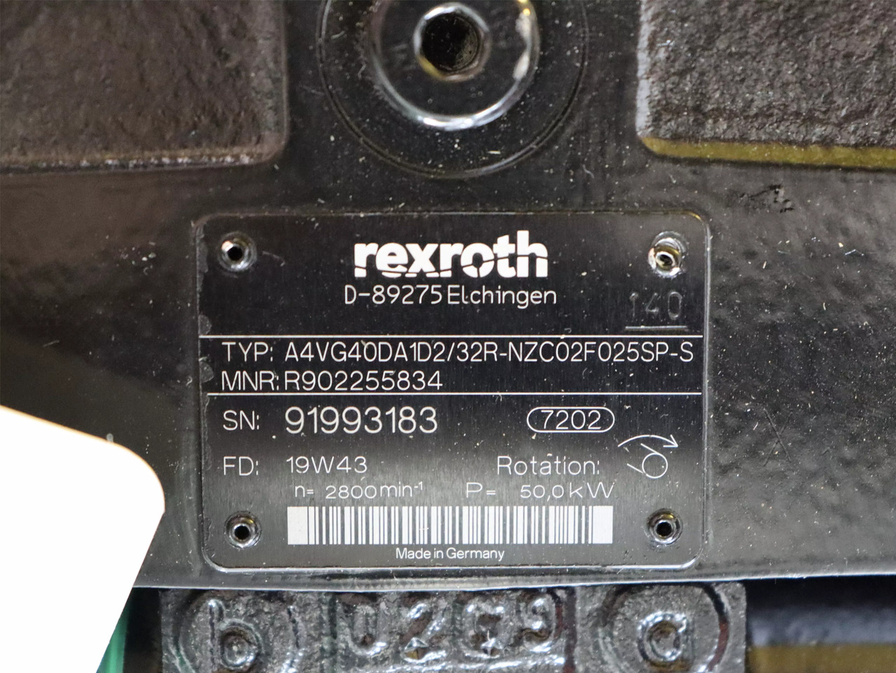 REXROTH A4VG40DA1D2/32R-NZC02F025SP-S - Pompa hidrolik untuk Peralatan konstruksi: gambar 4 REXROTH A4VG40DA1D2/32R-NZC02F025SP-S - Pompa hidrolik untuk Peralatan konstruksi: gambar 4