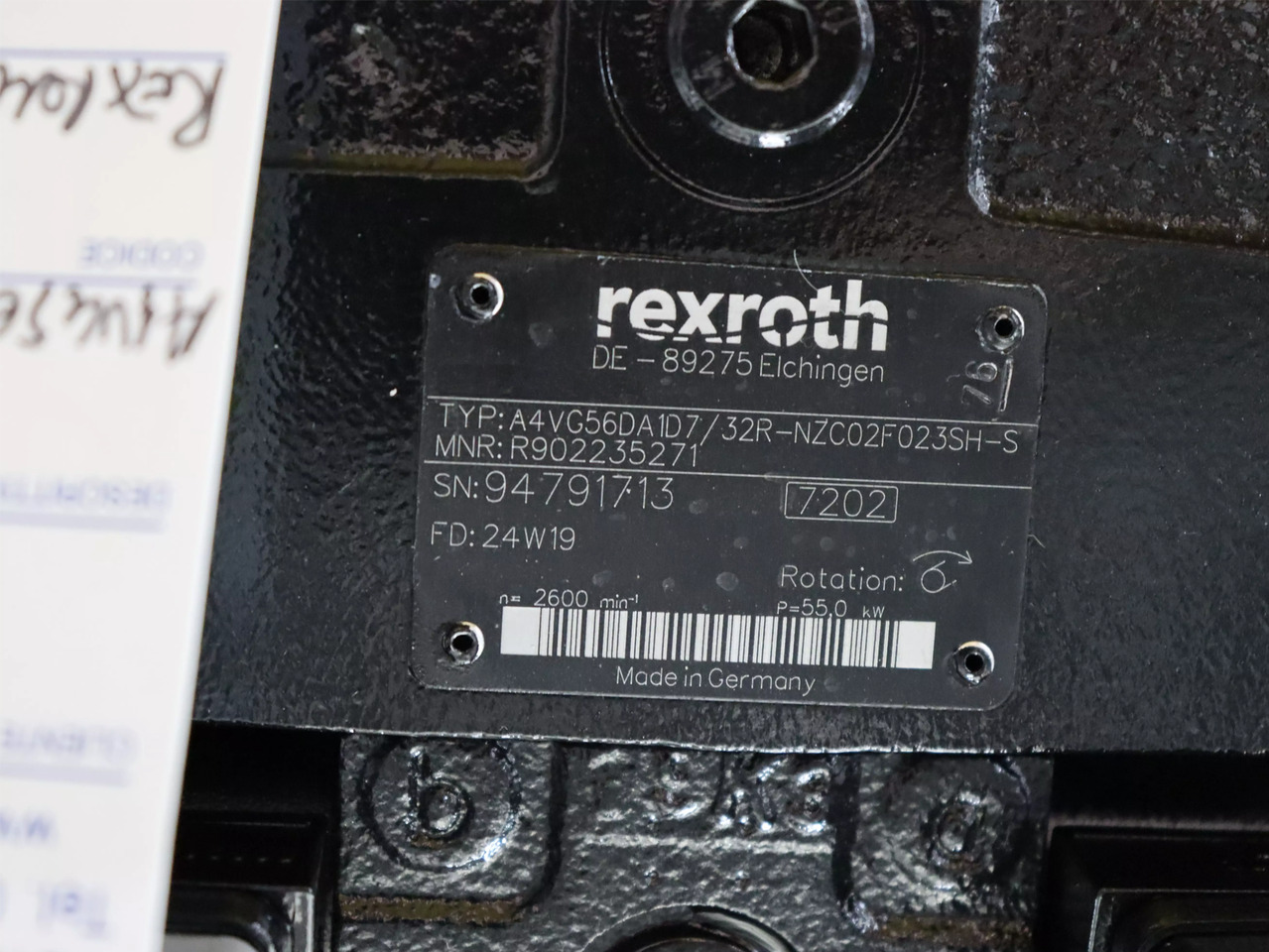 REXROTH A4VG56DA1D7/32R-NZC02F023SH-S - Pompa hidrolik untuk Peralatan untuk menangani material: gambar 3 REXROTH A4VG56DA1D7/32R-NZC02F023SH-S - Pompa hidrolik untuk Peralatan untuk menangani material: gambar 3