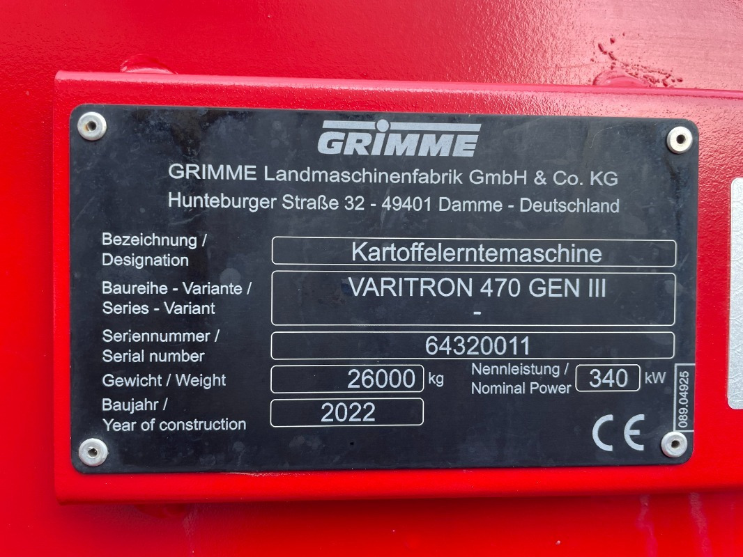 Mesin pemanen Grimme VARITRON 470 MS GEN III: gambar 8